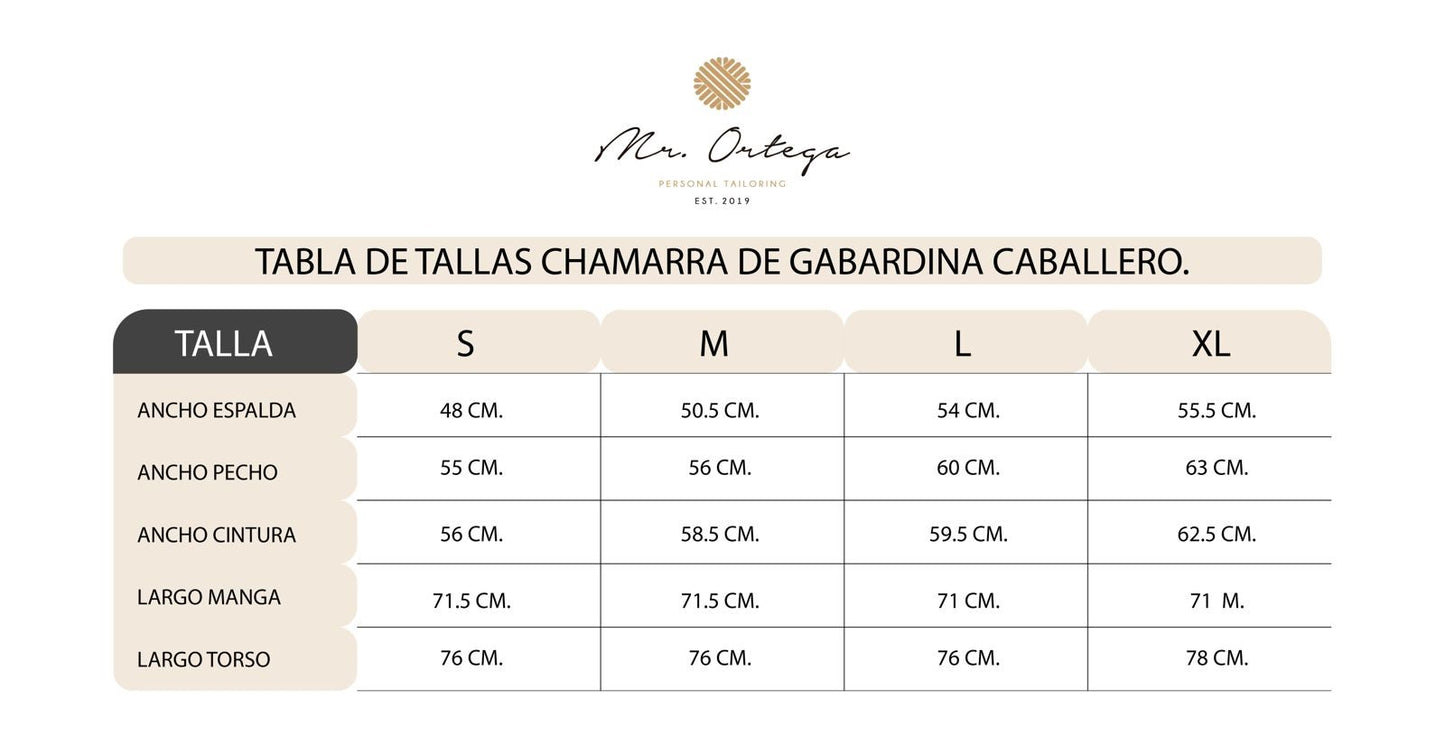 CHAMARRA GABARDINA BLANCO MANGA LARGA