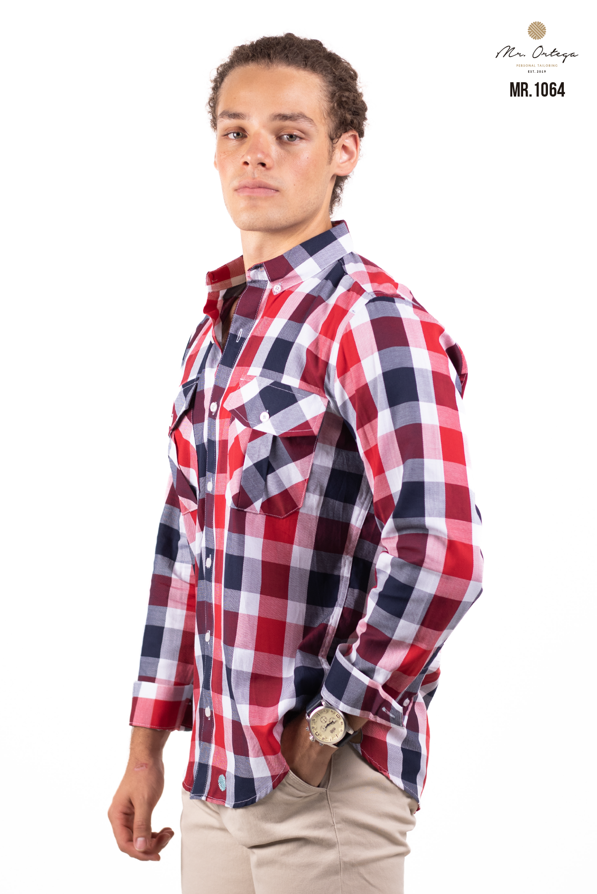 CAMISA CUADROS BLANCO / MARINO Y ROJO