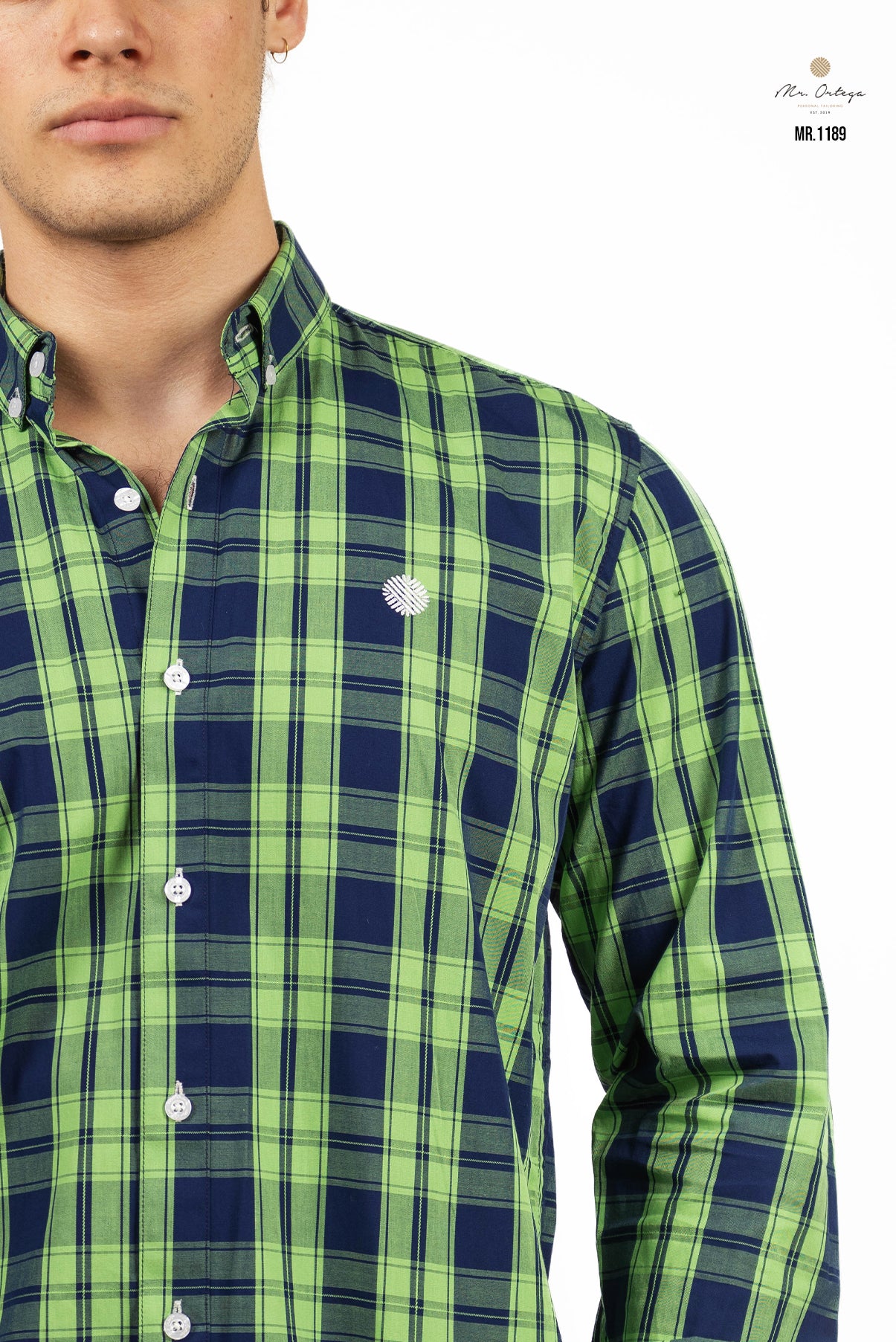CAMISA AZUL MARINO VERDE LIMÓN - Main Image