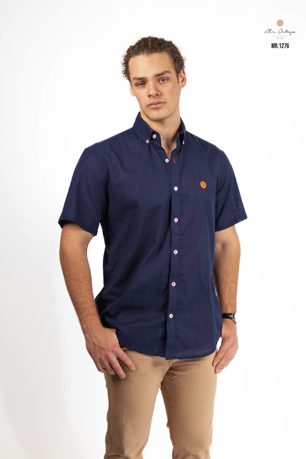 CAMISA LISA MARINO MANGA CORTA