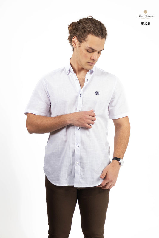 CAMISA LISA BLANCA MANGA CORTA