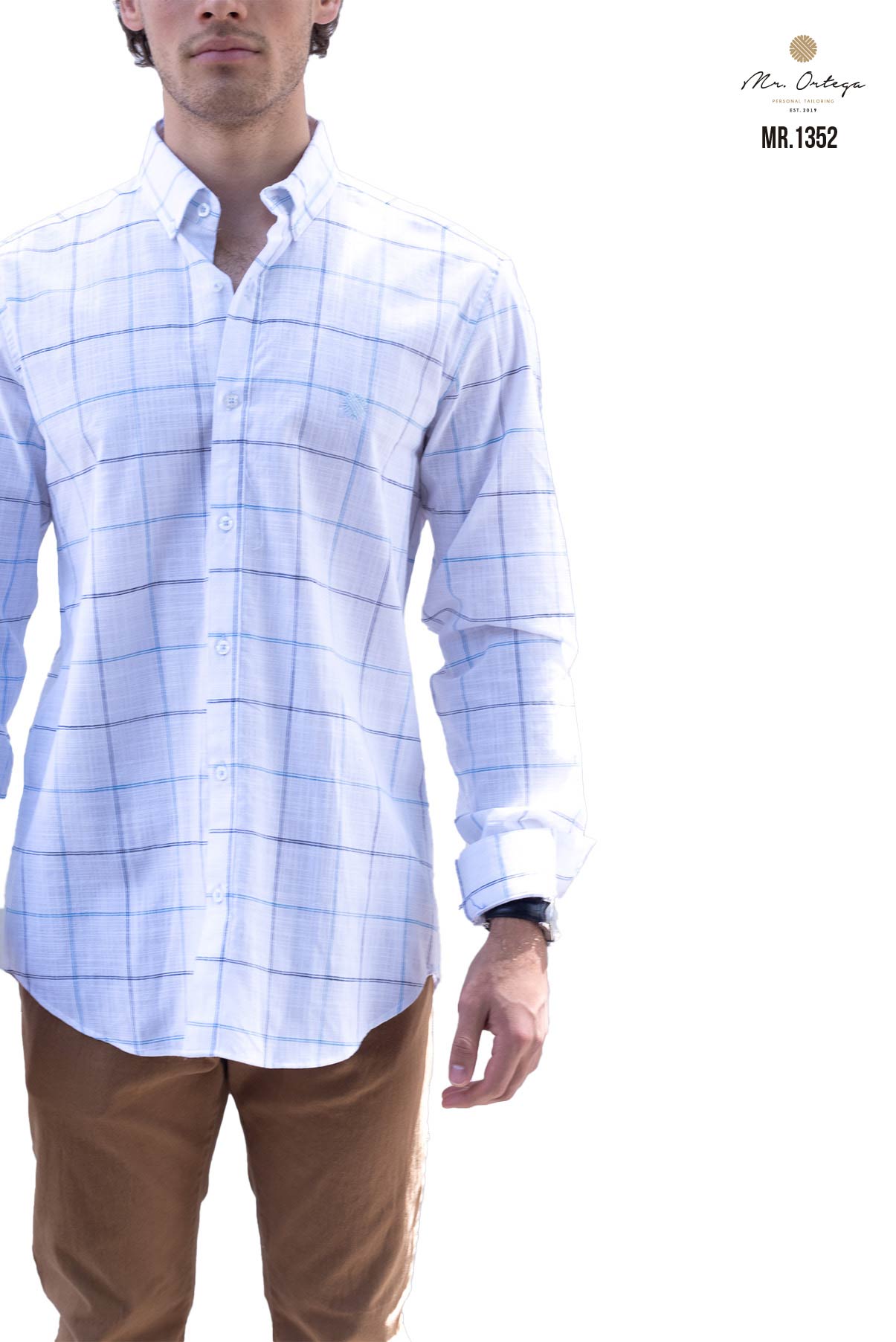 CAMISA CUADROS BLANCO, AZUL Y NEGRO