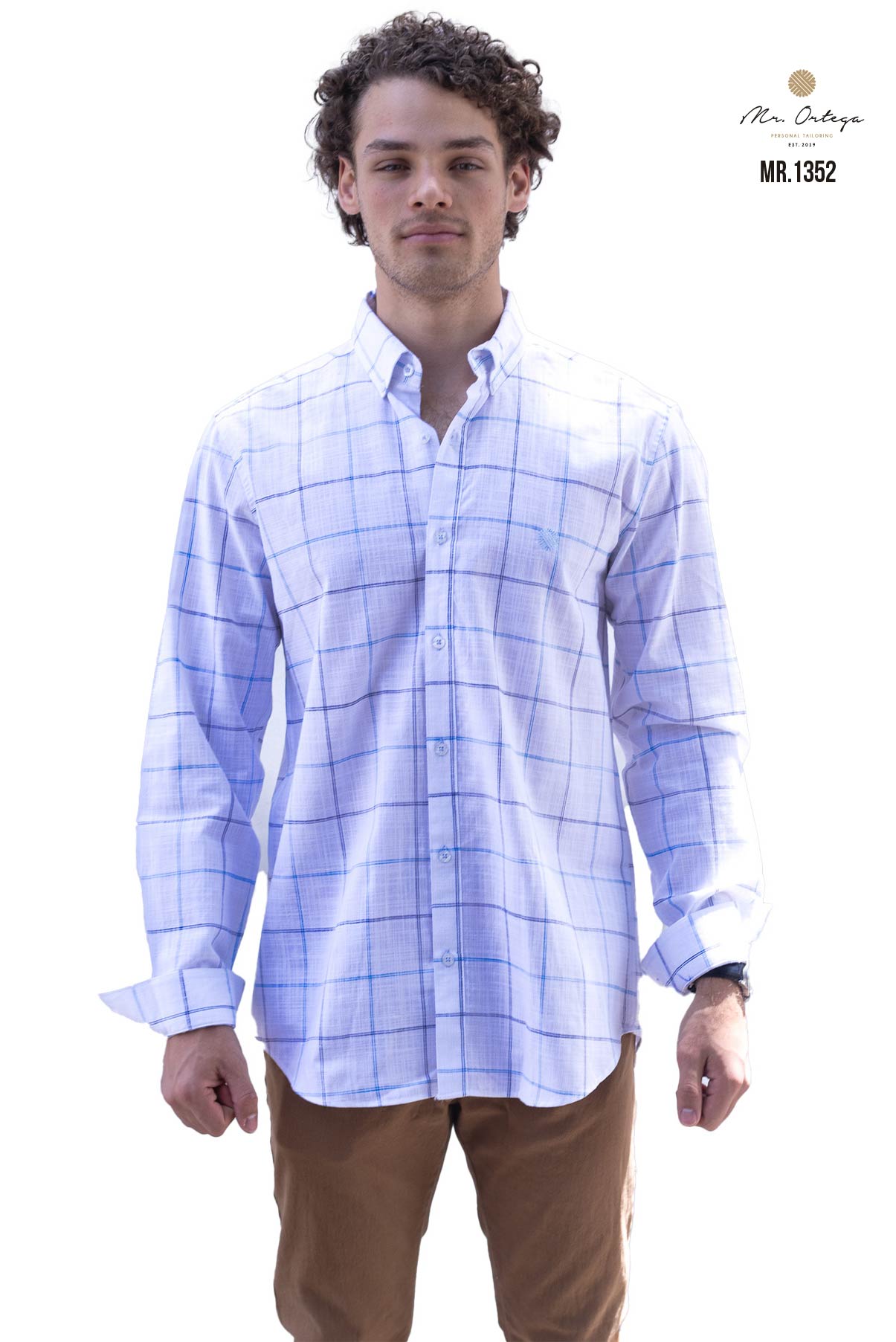 CAMISA CUADROS BLANCO, AZUL Y NEGRO
