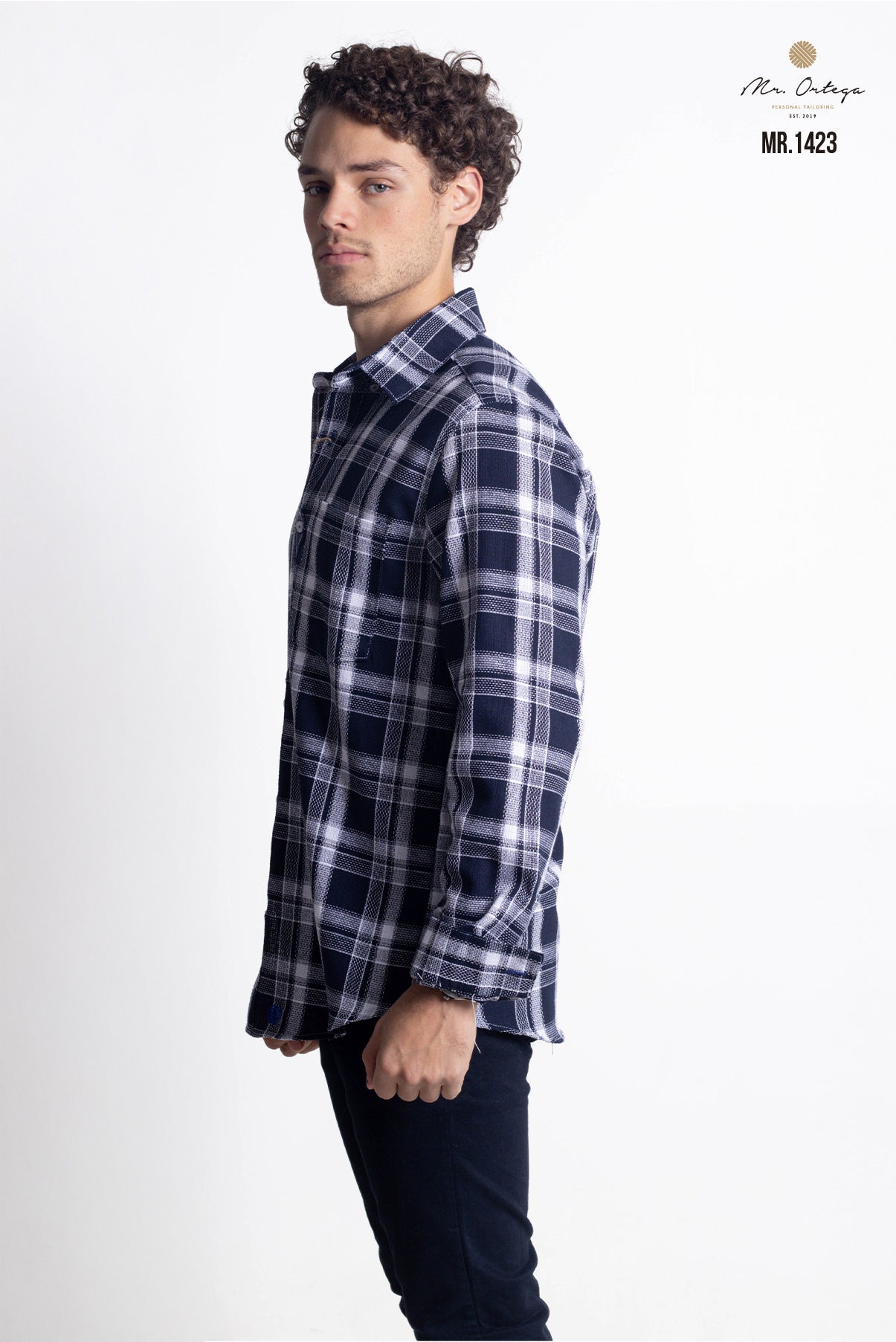 CAMISA CUADROS AZUL MARINO Y BLANCO