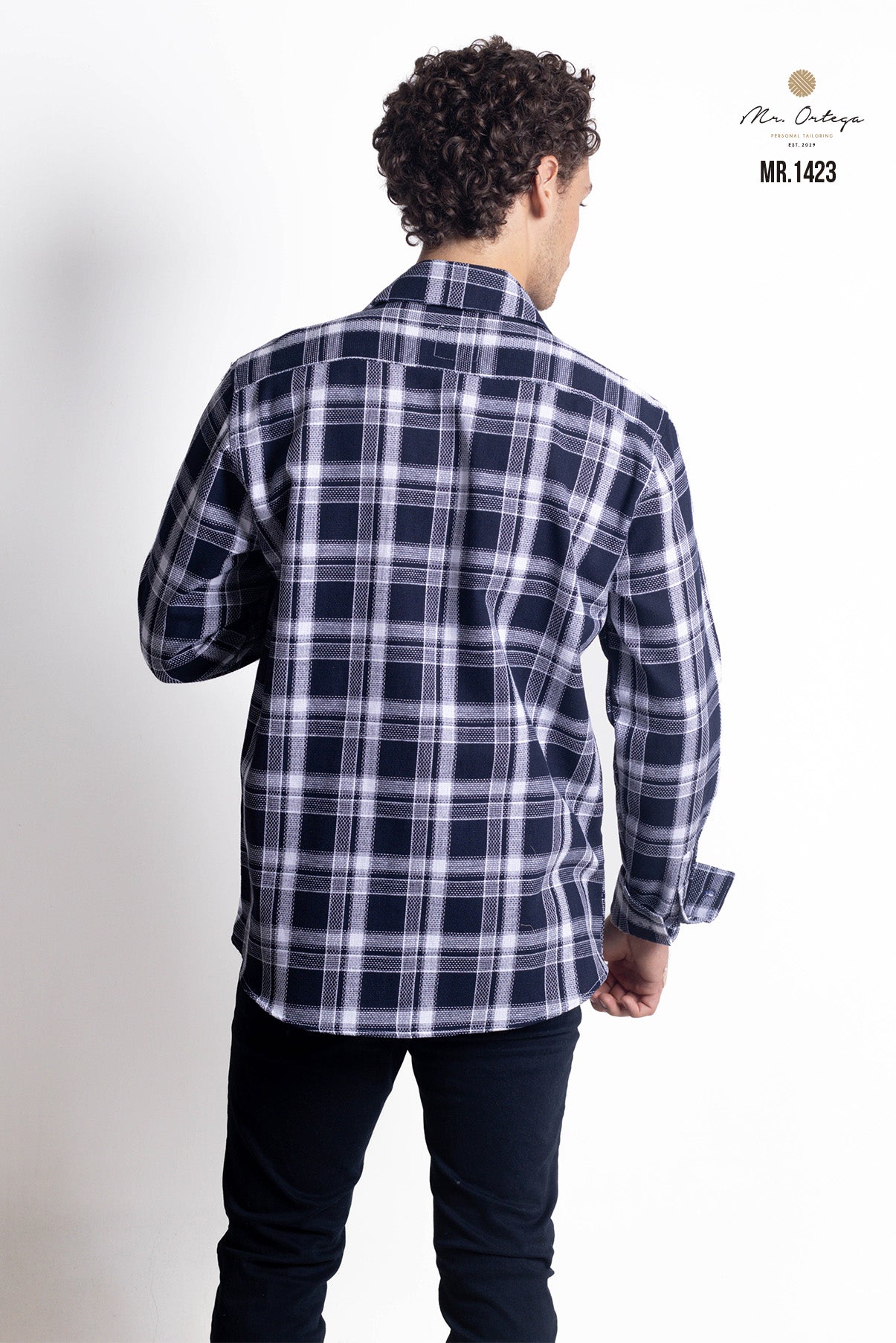CAMISA CUADROS AZUL MARINO Y BLANCO