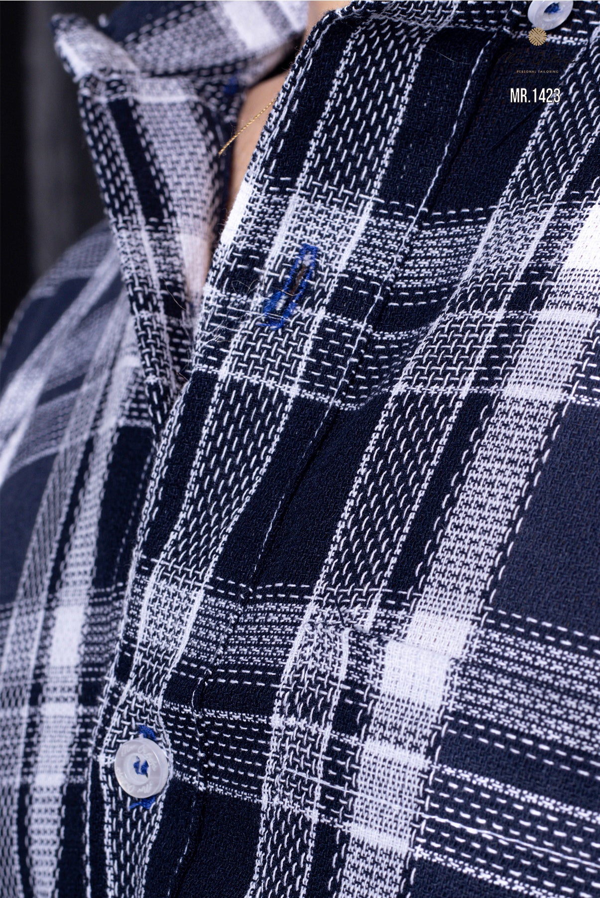 CAMISA CUADROS AZUL MARINO Y BLANCO