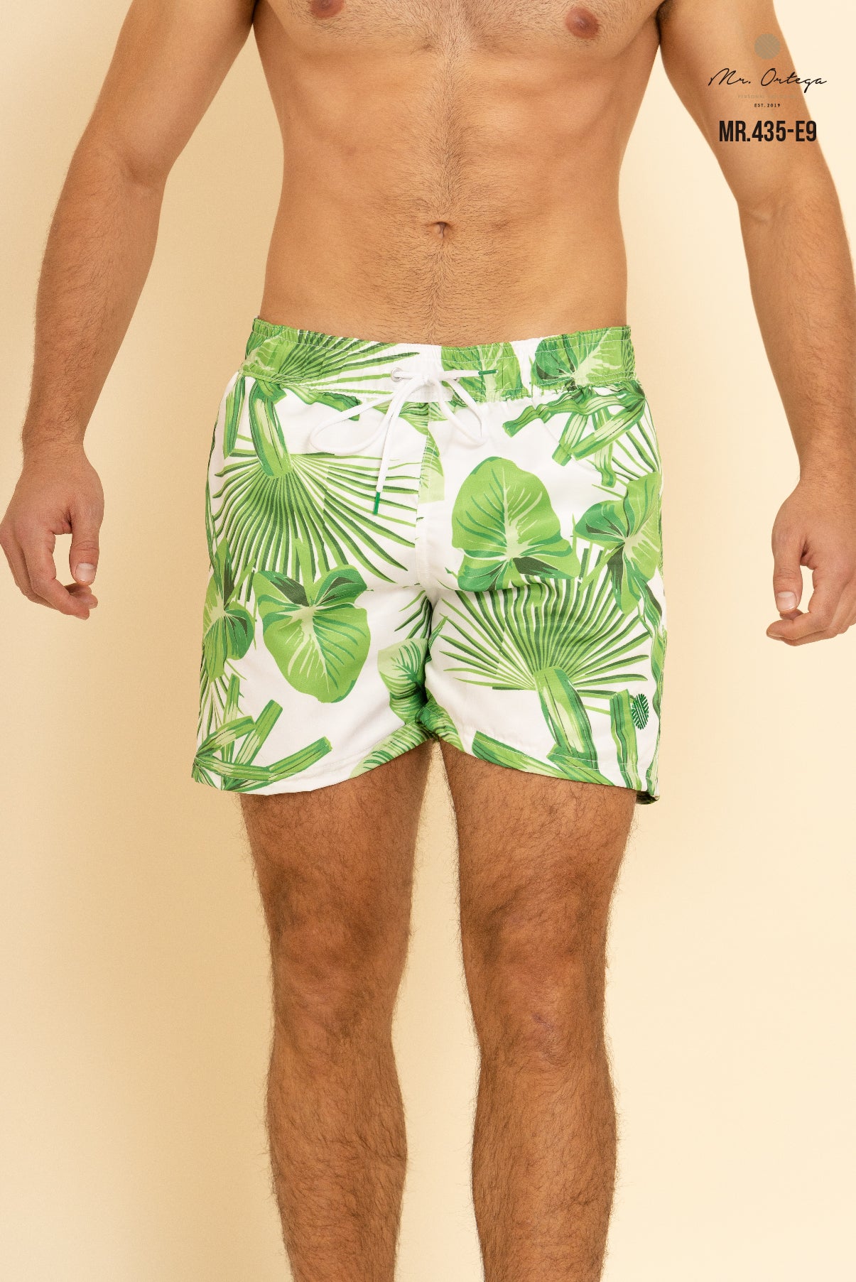 TRAJE DE BAÑO BLANCO ESTAMPADO VERDE