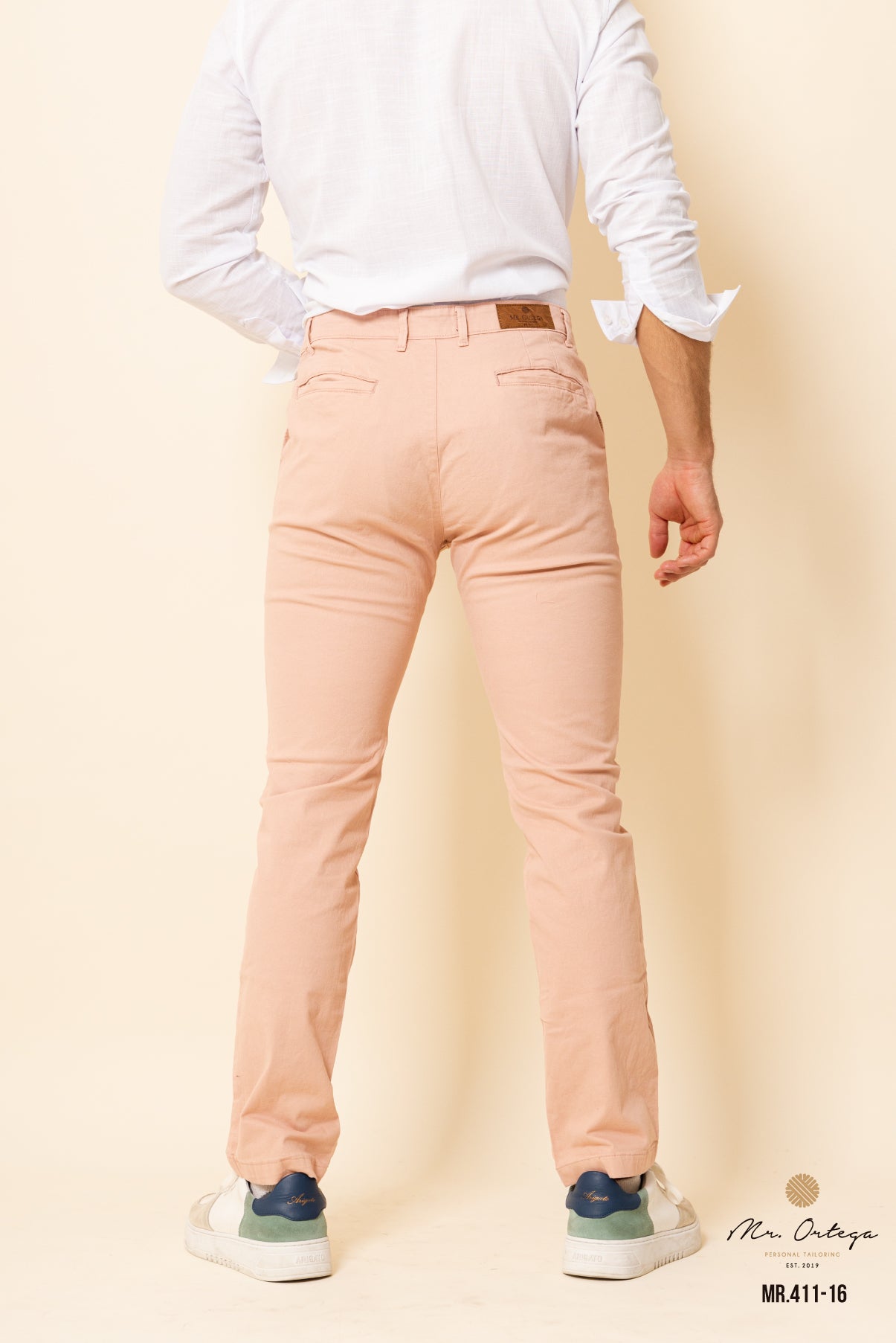 PANTALÓN GABARDINA ROSA CORTE REGULAR