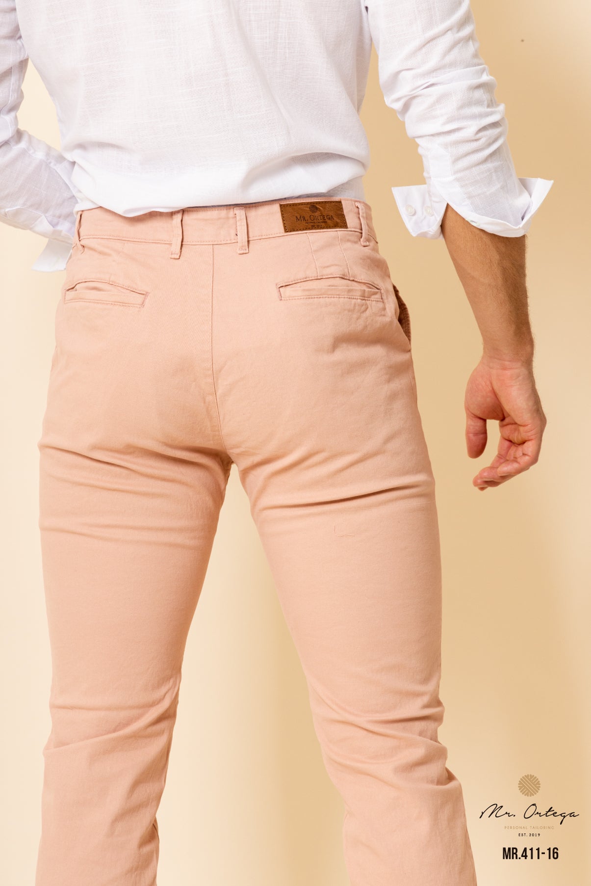 PANTALÓN GABARDINA ROSA CORTE REGULAR