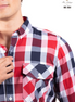 CAMISA CUADROS BLANCO / MARINO Y ROJO