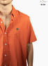 CAMISA LISA LADRILLO MANGA CORTA