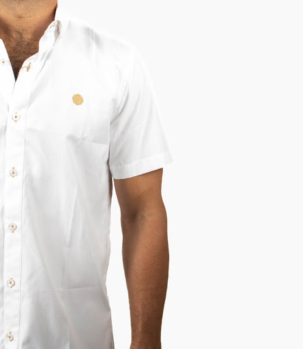 CAMISA BLANCO LISO MANGA CORTA