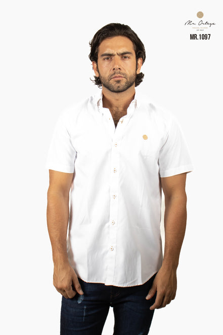 CAMISA BLANCO LISO MANGA CORTA