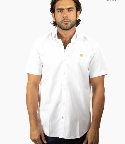 CAMISA BLANCO LISO MANGA CORTA