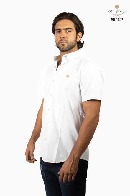 CAMISA BLANCO LISO MANGA CORTA