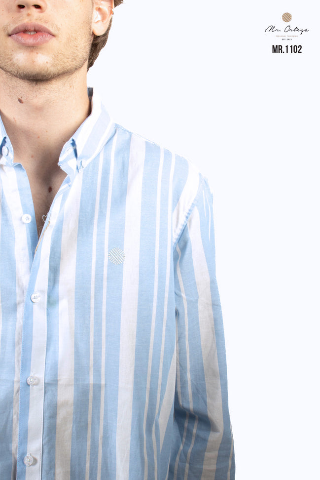 CAMISA RAYAS AZUL CLARO Y BLANCO