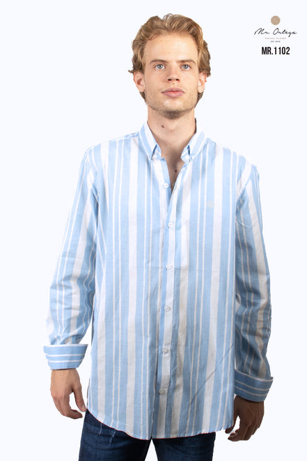 CAMISA RAYAS AZUL CLARO Y BLANCO