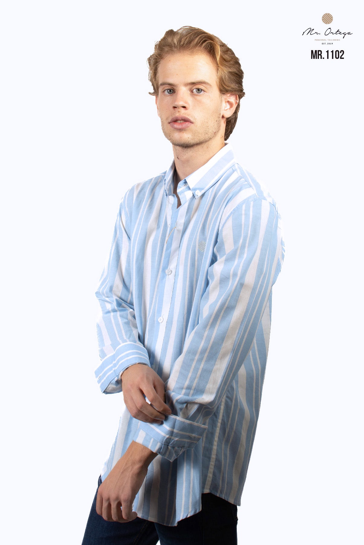 CAMISA RAYAS AZUL CLARO Y BLANCO