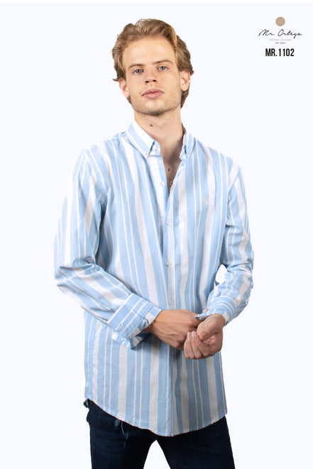 CAMISA RAYAS AZUL CLARO Y BLANCO
