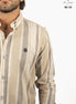 CAMISA LINEAS BEIGE Y GRIS