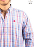 CAMISA CUADROS AZUL CLARO / ROJO Y CORAL CLARO