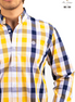 CAMISA CUADROS AMARILLO / AZUL MARINO Y BLANCO
