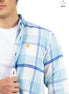 CAMISA FRANELA CUADROS AZUL CIELO / BLANCO