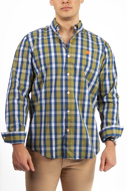 CAMISA CUADROS AZUL / BLANCO / CAFÉ CLARO