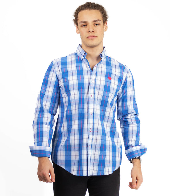 CAMISA CUADROS BLANCO / AZUL