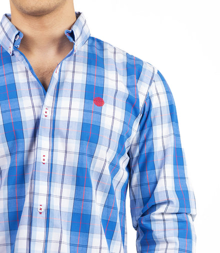 CAMISA CUADROS BLANCO / AZUL