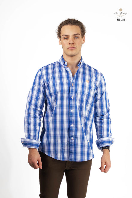 CAMISA CUADROS BLANCO / AZUL