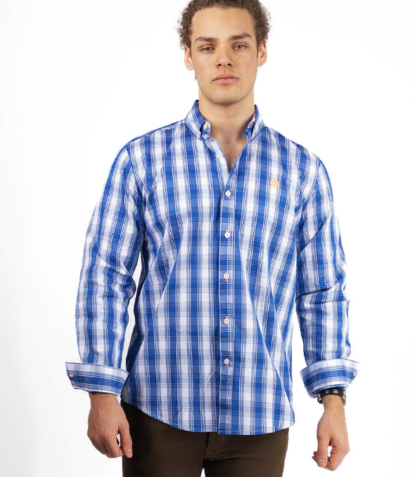 CAMISA CUADROS BLANCO / AZUL