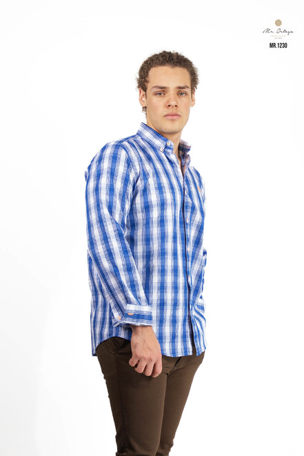 CAMISA CUADROS BLANCO / AZUL
