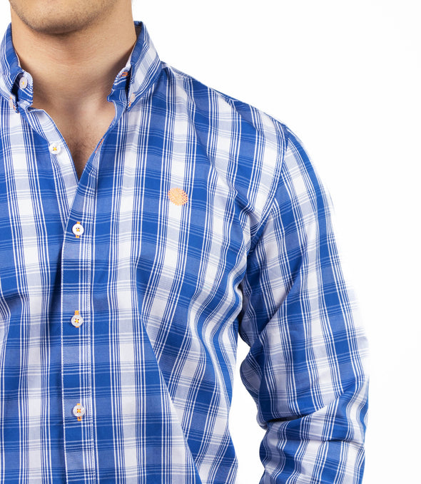 CAMISA CUADROS BLANCO / AZUL
