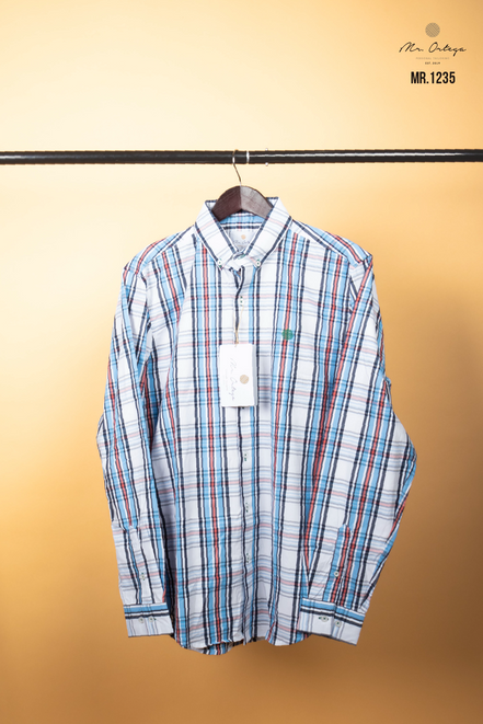 CAMISA CUADROS BLANCO / AZUL Y ROJO