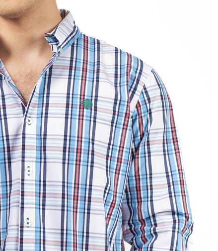 CAMISA CUADROS BLANCO / AZUL Y ROJO