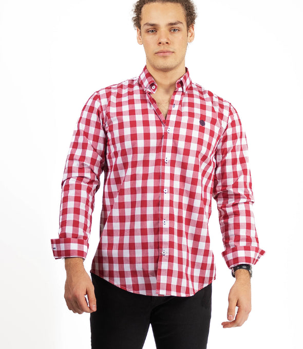 CAMISA CUADROS ROJO / BLANCO