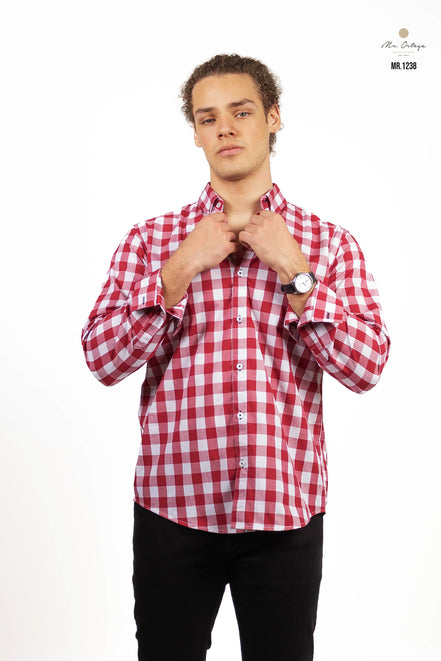 CAMISA CUADROS ROJO / BLANCO