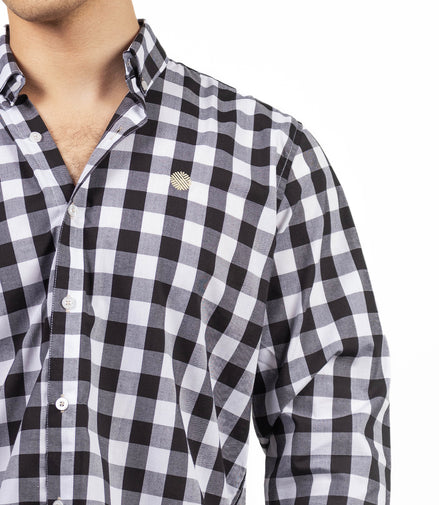 CAMISA CUADROS NEGRO Y BLANCO