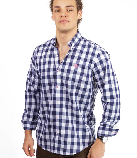 CAMISA CUADROS AZUL Y BLANCO