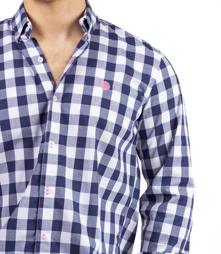 CAMISA CUADROS AZUL Y BLANCO