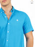 CAMISA LISA AZUL MANGA CORTA