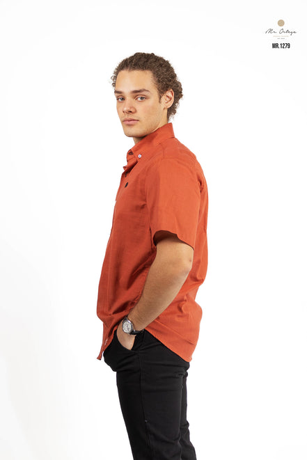 CAMISA LISA LADRILLO MC