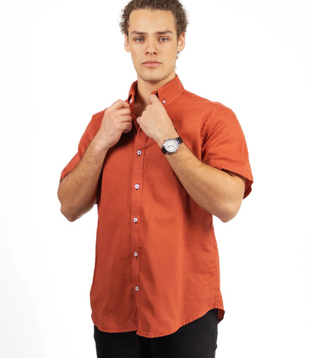CAMISA LISA LADRILLO MC