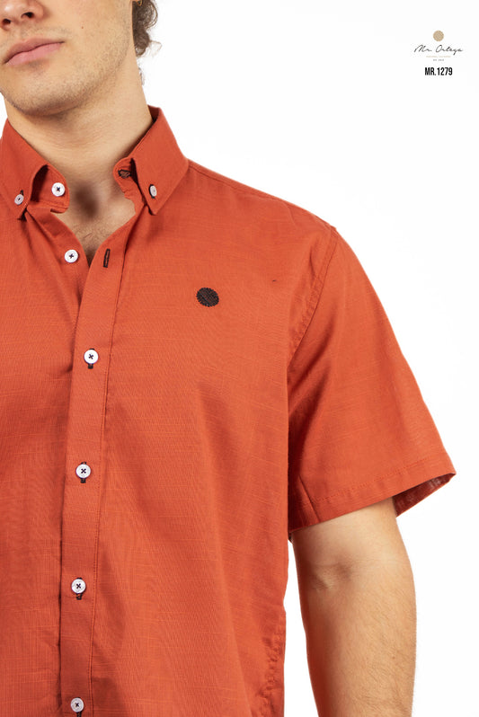 CAMISA LISA LADRILLO MC