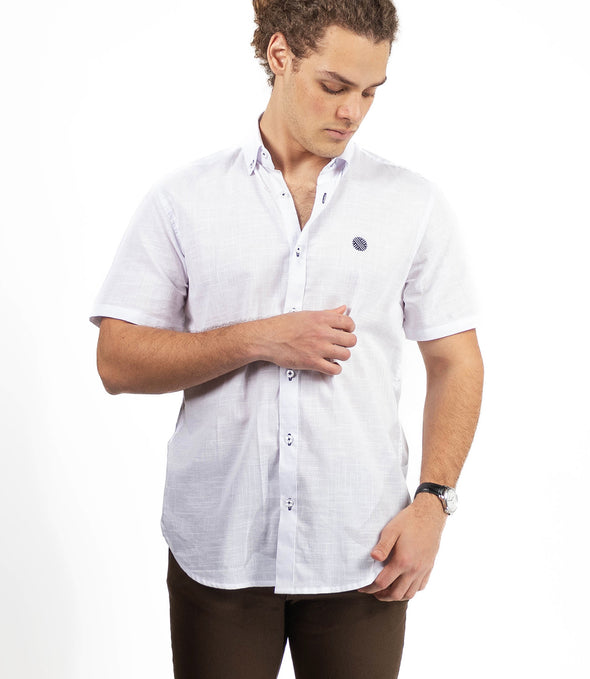 CAMISA LISA BLANCO MANGA CORTA