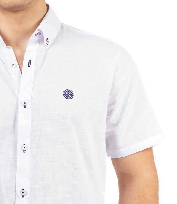 CAMISA LISA BLANCO MANGA CORTA