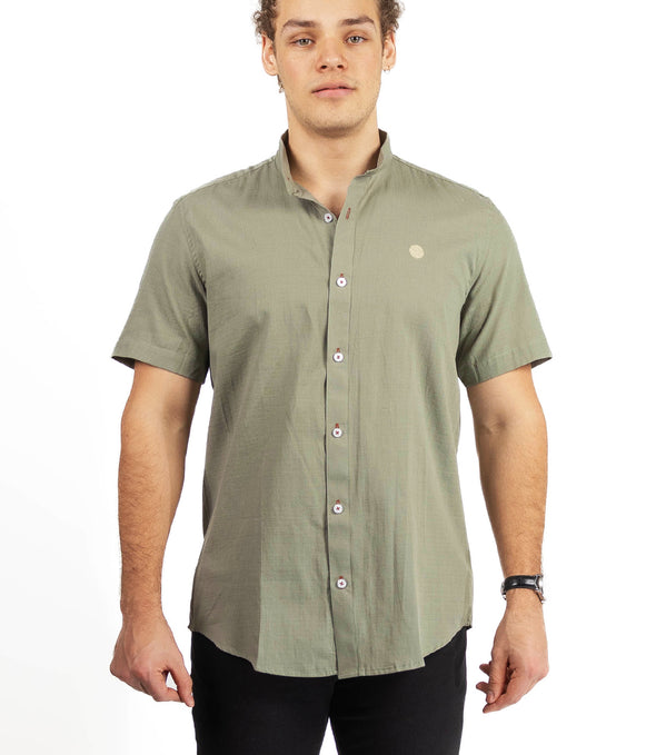 CAMISA LISA VERDE CLARO CUELLO MAO