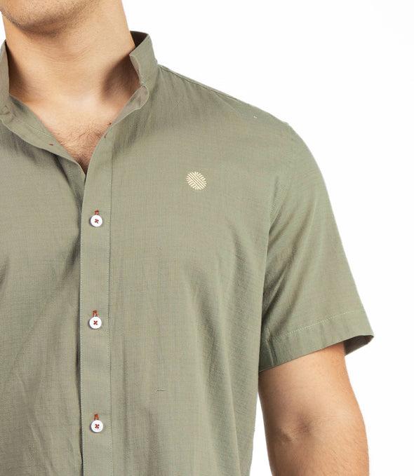 CAMISA LISA VERDE CLARO CUELLO MAO
