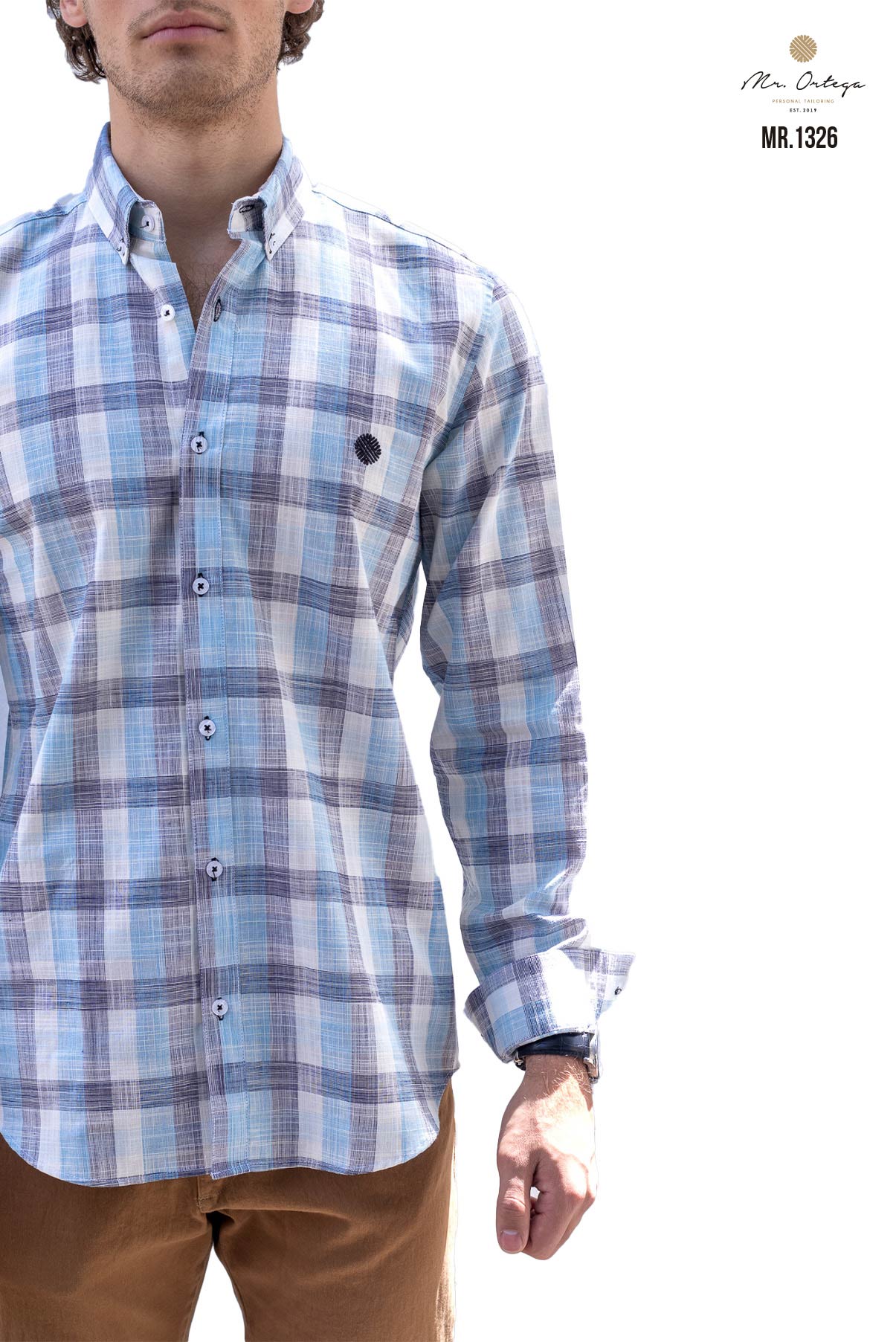 CAMISA CUADROS GRIS, VERDE AGUA Y BLANCO,